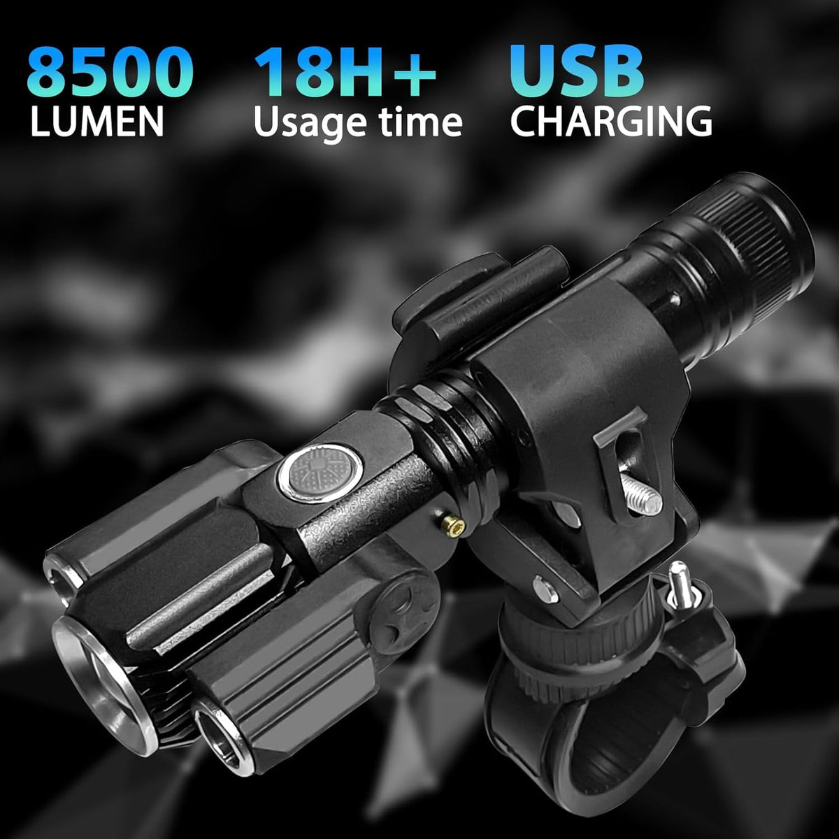 10000LM Super Bright Rechargeable Bike Light Set 4+4 Modes Powerful Bicycle Front Headlight and Back Taillight Triple IPX6 Waterproof Bike Lights for Night Riding Bike Light for Road Mountain Cycling