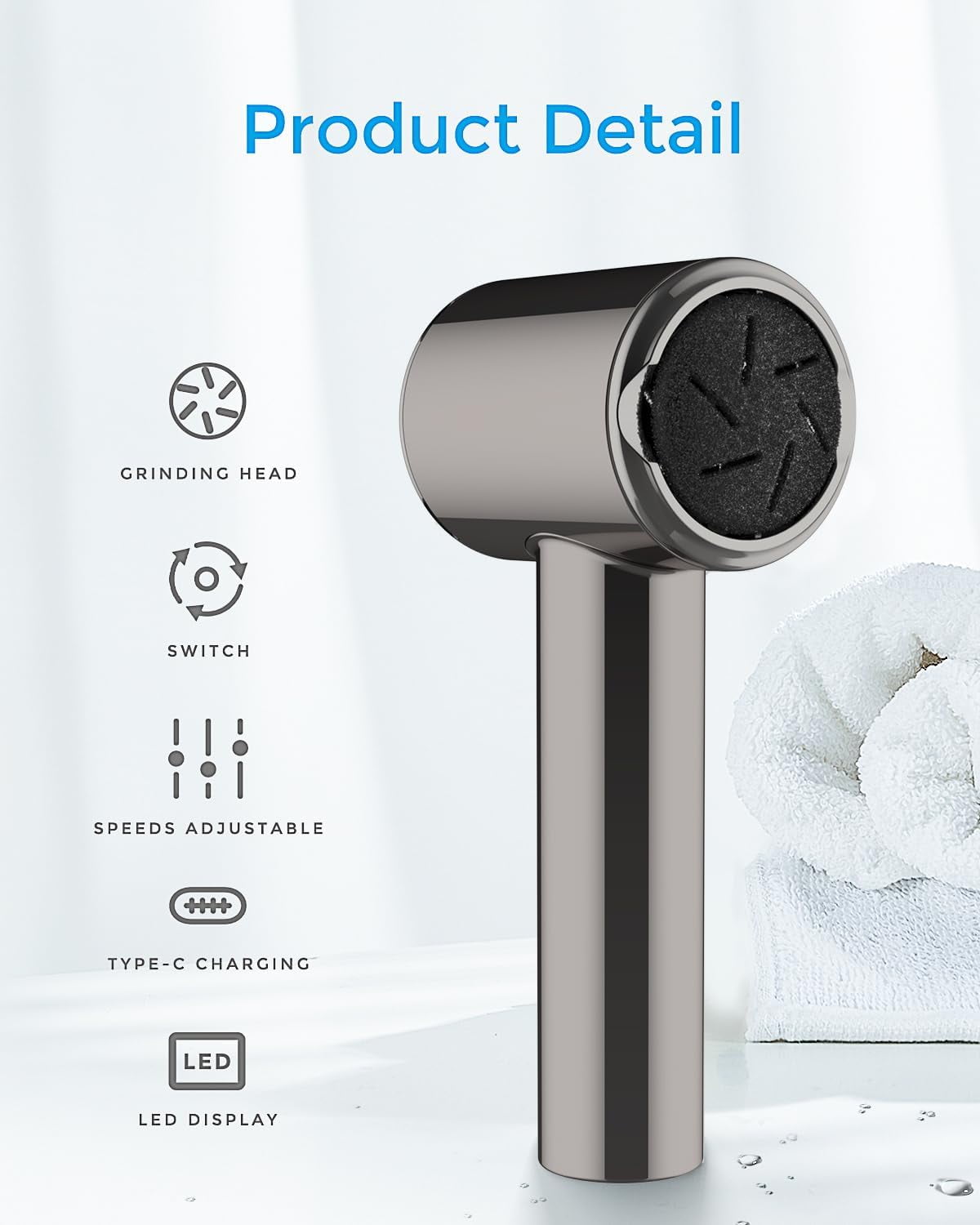 Electric Foot Callus Remover (with Dander Vacuum) Rechargeable Electric Callus Remover For Feet Electric Pedicure Electric Foot File Kit Professional Feet Care Tool For Dead Hard Cracked Dry Skin