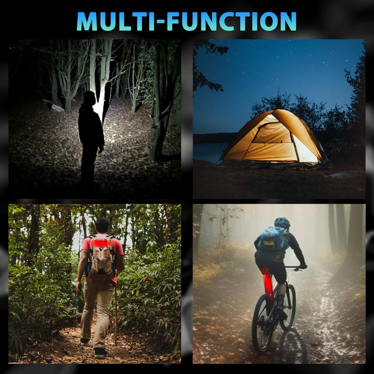 10000LM Super Bright Rechargeable Bike Light Set 4+4 Modes Powerful Bicycle Front Headlight and Back Taillight Triple IPX6 Waterproof Bike Lights for Night Riding Bike Light for Road Mountain Cycling