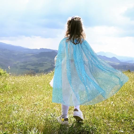 Princess Dress Up kids Costume Props Halloween Christmas gifts 11Pcs Fairy Princess for Toddler Girls Costume Sets Cape Wand Headband Tutu Skirt Jewelry New Year Gifts for Girls3 4 5 6 7 8 Year Old
